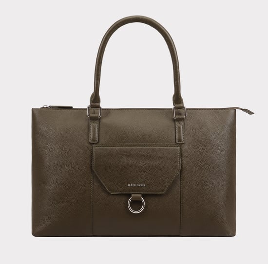 Dariah Khaki Leather Shoulder Bag - Image 1
