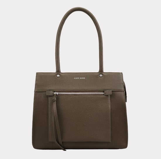 Dixie Khaki Leather Shoulder Bag - Image 1