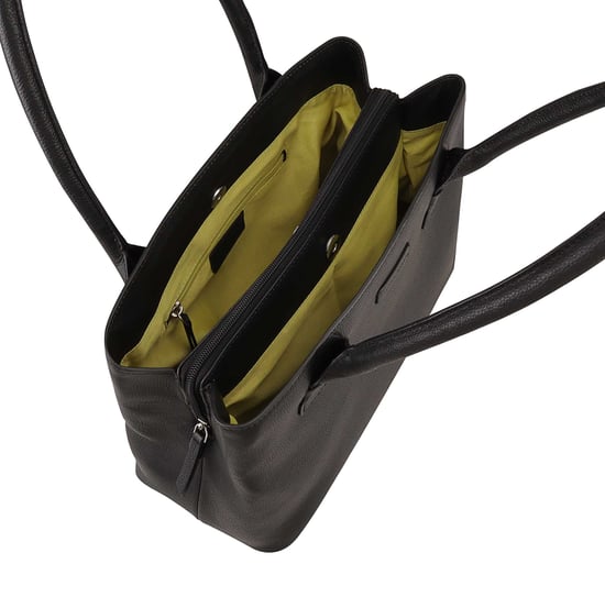 Daissy Black Leather Shoulder Bag - Image 5