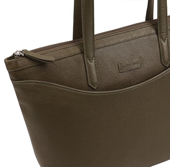 Gloshi Khaki Leather Shoulder Bag - Image 2
