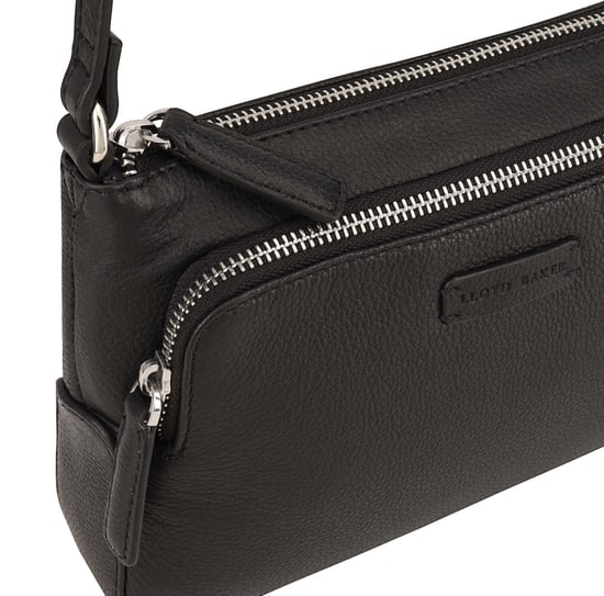 Deval Black Leather Cross Body Bag - Image 3