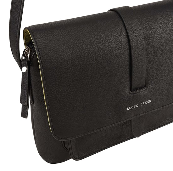 Evelyn Black Leather Cross Body Bag - Image 3