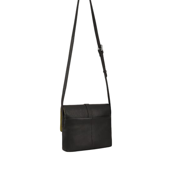 Evelyn Black Leather Cross Body Bag - Image 4