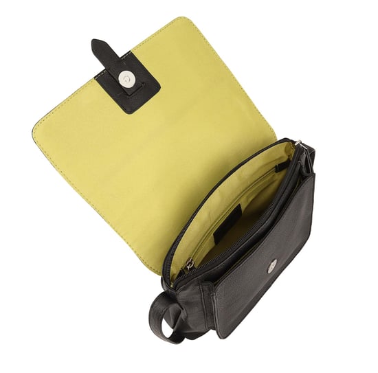 Evelyn Black Leather Cross Body Bag - Image 5