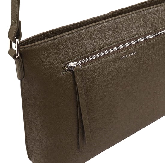 Laysa Khaki Leather Cross Body Bag - Image 3