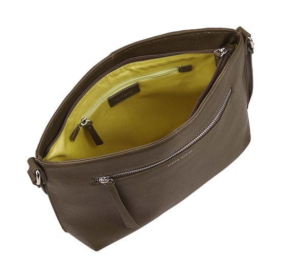 Laysa Khaki Leather Cross Body Bag - Image 4
