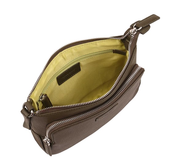 Deval Khaki Leather Cross Body Bag - Image 4
