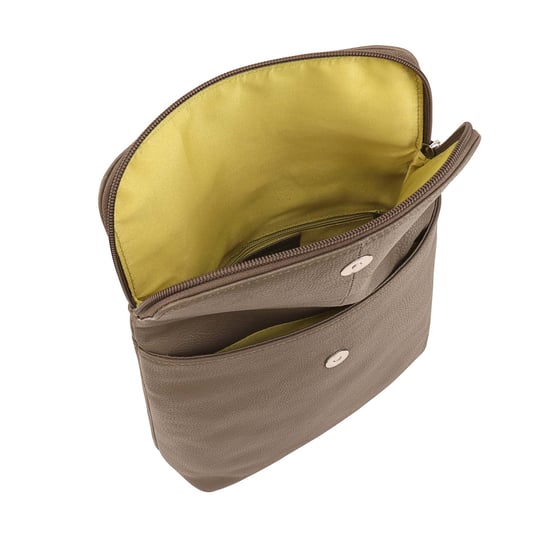Agra Brown Leather Backpack Bag - Image 4