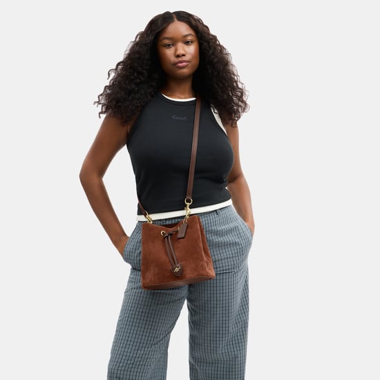 Rowan Bucket Bag in Suede - Image 5