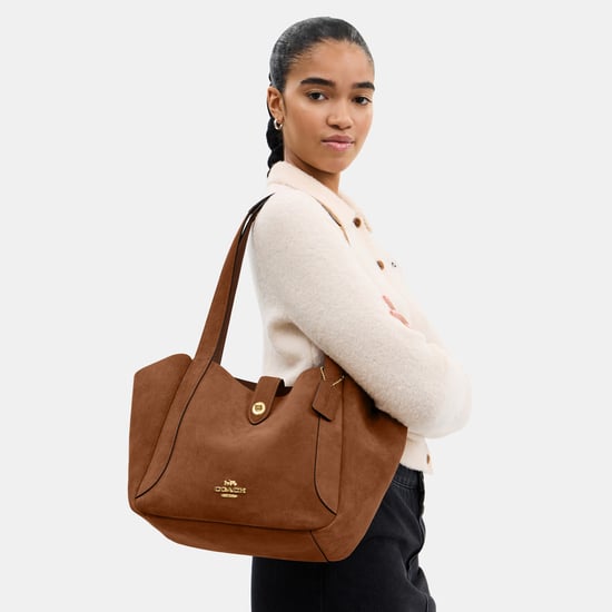 Hadley Turnlock Tote in Suede - Image 4