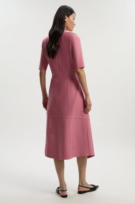 Figure Form Bandage Asymmetric Knit Midi Dress - Image 4