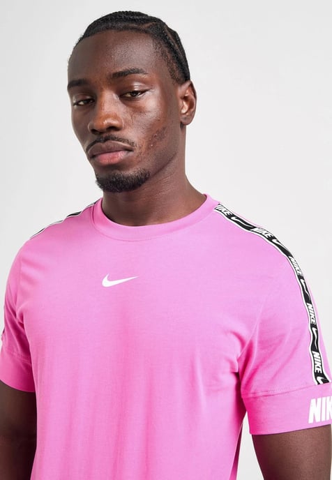 Nike Sportswear Mens Repeat Tape Logo T Shirt in Pink - Image 5