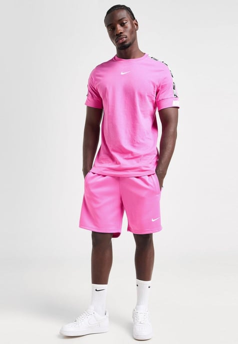 Nike Sportswear Mens Repeat Tape Logo T Shirt in Pink - Image 6