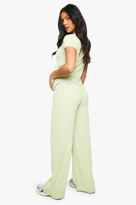 Maternity Ruched Side Tshirt And Wide Leg Co-Ord - Image 2