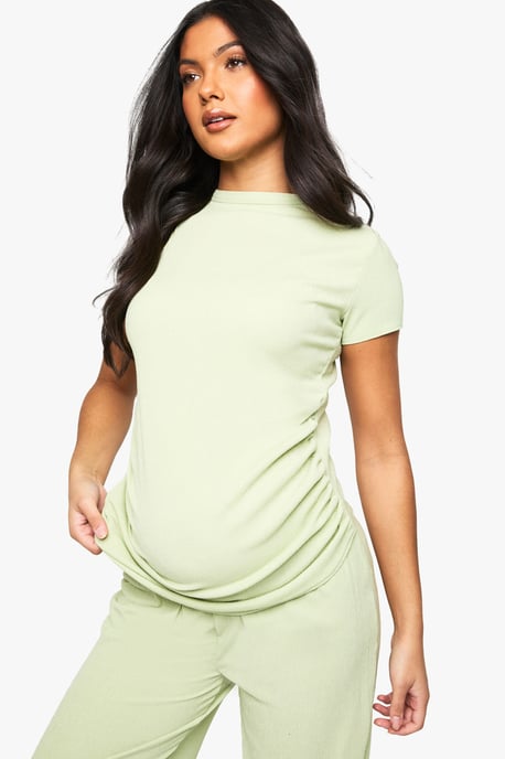 Maternity Ruched Side Tshirt And Wide Leg Co-Ord - Image 4