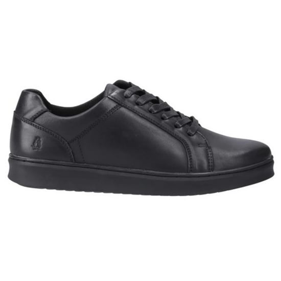 Hush Puppies Mens Madden Leather Trainers (Black) - Image 1