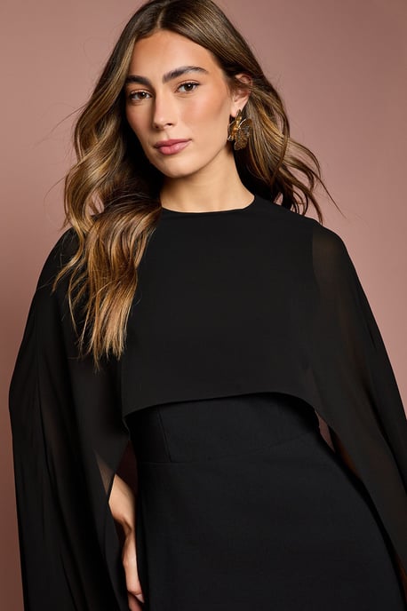 Cape Sleeve Maxi Dress - Image 3