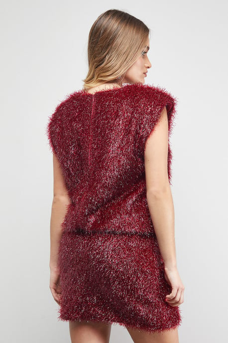Tinsel Fluffy Drop Waist Mini Dress - Image 3