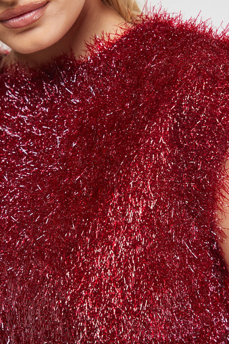 Tinsel Fluffy Drop Waist Mini Dress - Image 5
