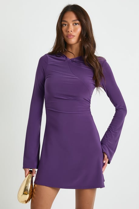 Knot Detail Ruched Waist Mini Dress - Image 1
