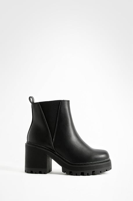 Wide Fit Chunky Block Heel Chelsea Boots - Image 2
