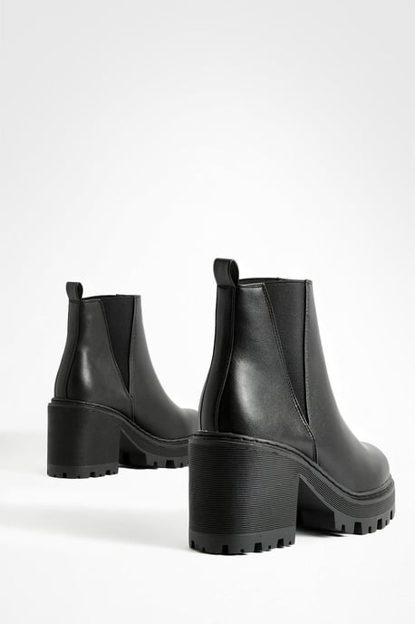 Wide Fit Chunky Block Heel Chelsea Boots - Image 3