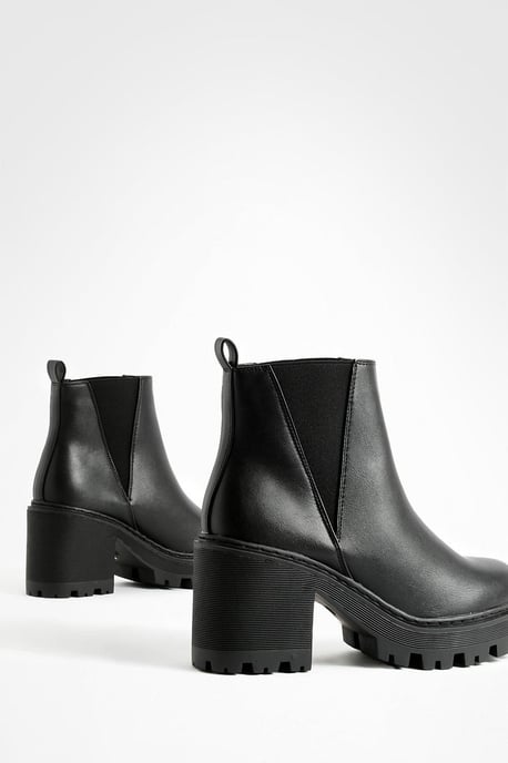 Wide Fit Chunky Block Heel Chelsea Boots - Image 5