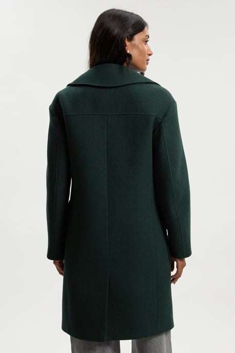 Wool Patch Pocket Tailored Midi Coat - Image 5