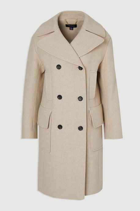 Wool Patch Pocket Tailored Midi Coat - Image 4
