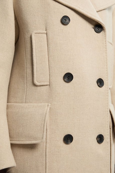 Wool Patch Pocket Tailored Midi Coat - Image 5