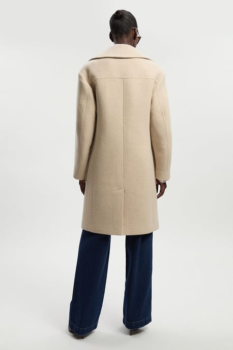 Wool Patch Pocket Tailored Midi Coat - Image 6