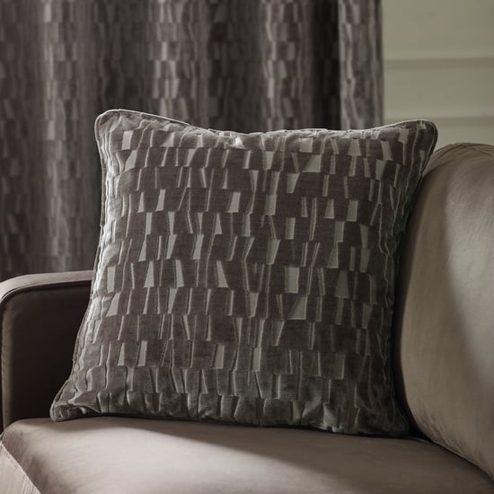 Paoletti Manhattan Velvet Feather Filled Cushion , 50cm x 50cm, Mink - Image 1
