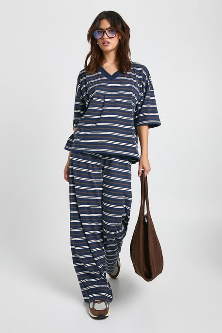 Striped Wide Leg Trouser - Image 1