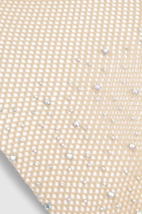 Nude Fishnet Diamante Tights - Image 3