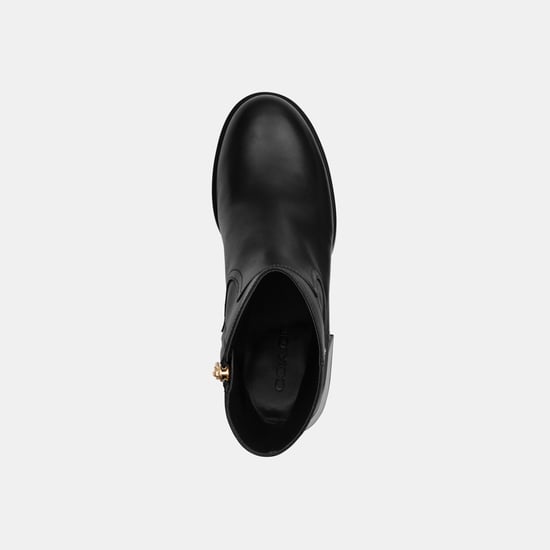 Block Heel Leather Boot - Image 3