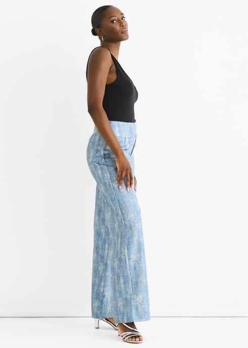 Blue Buckle Detail Trouser - Image 3