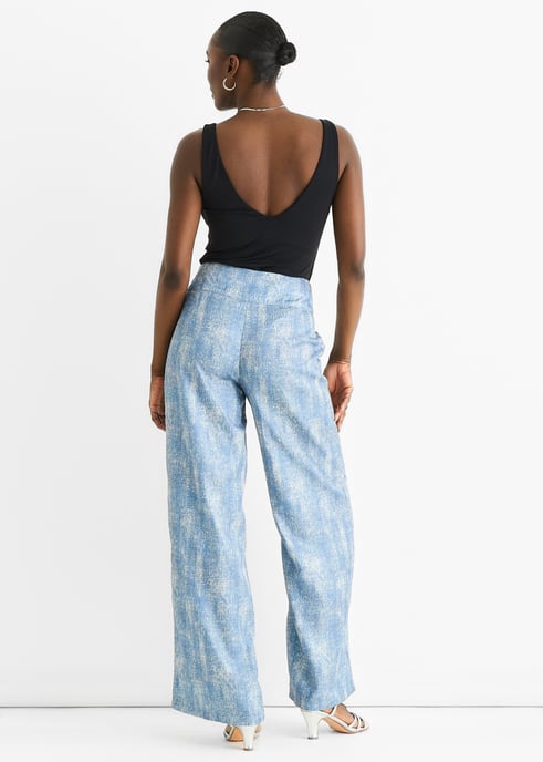 Blue Buckle Detail Trouser - Image 4