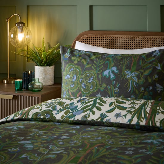 furn. Garden of Wonder Reversible Duvet Cover Set, Evergreen - Image 3