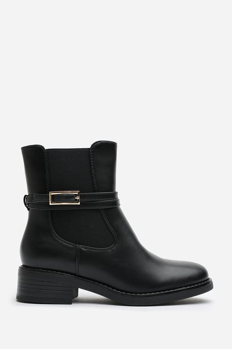 Wheres That From Womens 'Riya' Ankle Boot with Gold Buckle Detail - Image 2
