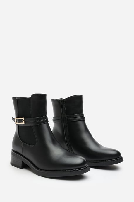 Wheres That From Womens 'Riya' Ankle Boot with Gold Buckle Detail - Image 3