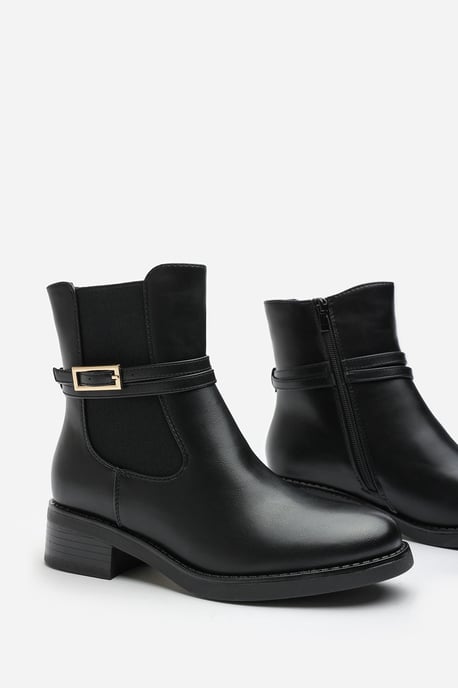 Wheres That From Womens 'Riya' Ankle Boot with Gold Buckle Detail - Image 4