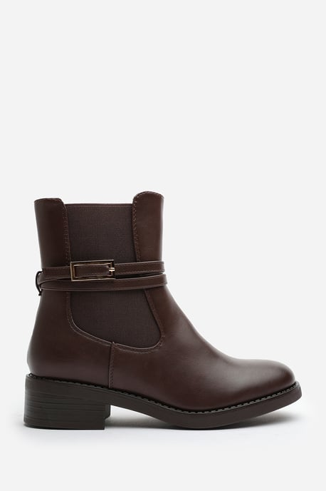 Wheres That From Womens 'Riya' Ankle Boot with Gold Buckle Detail - Image 2