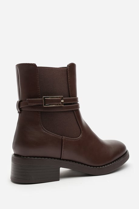 Wheres That From Womens 'Riya' Ankle Boot with Gold Buckle Detail - Image 5