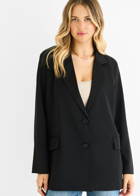 Black Tailoring Oversized Draped Blazer - Image 2