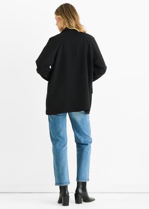 Black Tailoring Oversized Draped Blazer - Image 4