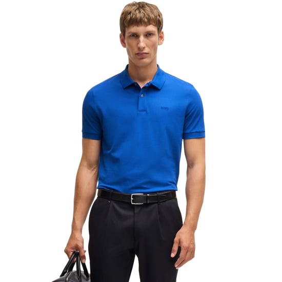 Men's Boss Pallas Polo Shirt in Blue - Image 1