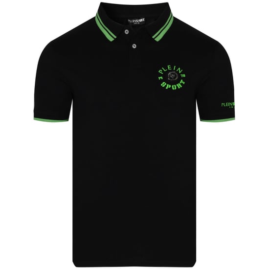 Plein Sport Twin Tipped Collar Tiger Design Op De Rug Zwart Poloshirt - Image 1