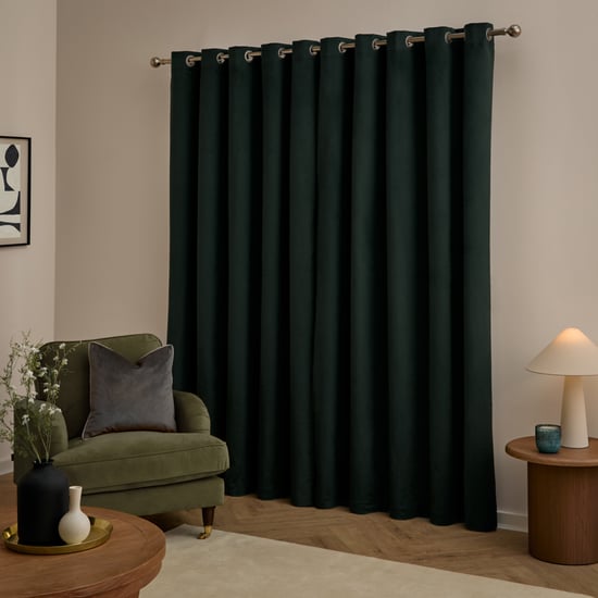Furn The Ultimate Velvet Blackout Eyelet Curtain Pair, Black - Image 3