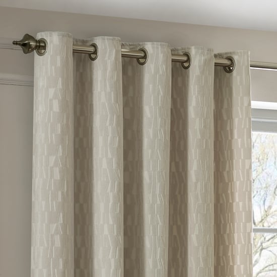 Paoletti Manhattan Velvet Room Darkening Eyelet Curtain Pair, Ivory - Image 3