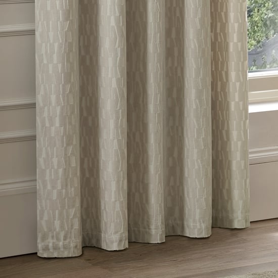 Paoletti Manhattan Velvet Room Darkening Eyelet Curtain Pair, Ivory - Image 4